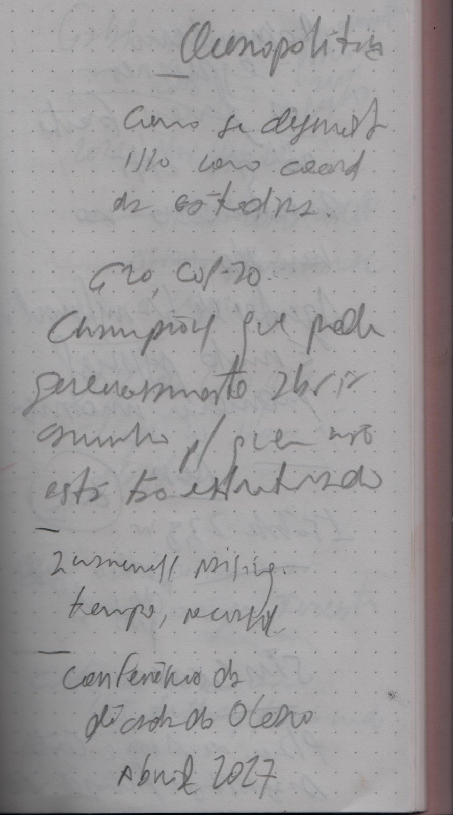 Página 1 do Caderno de Campo